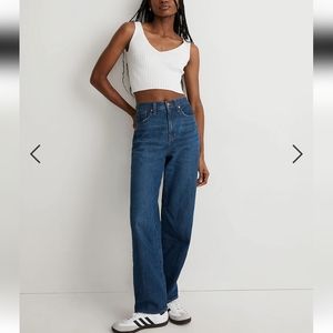 Madewell Women's Baggy Straight Jeans Dark Worn Indigo W28